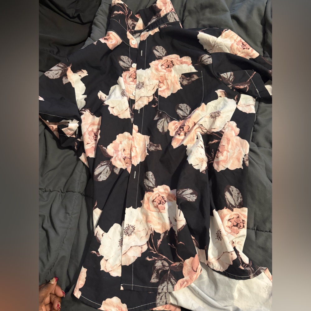 SHEIN Black Floral shirt